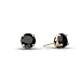 14K Yellow Gold Genuine Round Black Onyx Stud Earrings