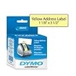 DYMO LabelWriter Address Labels, Yellow, 1-1/8" x 3-1/2", 130 per pack