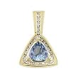 14K Yellow Gold Aquamarine and Diamond Pendant