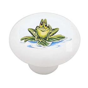 Cartoon Frog Decorative High Gloss Ceramic Drawer Knob