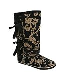 Sugar The Morigami Boot in Black Bleach Print,Shoes for Women