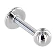Solid 14KT White Gold Labret - 14 Gauge 5/16" 4mm Ball