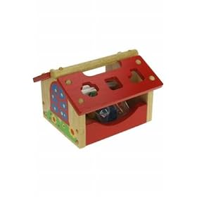 House Shape Sorter - Includes 6 Different Shapes Ages 3+ - Wooden Educational Toy