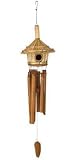 Asli Arts Collection Thatched Roof Birdhouse Chime - 32 Inch