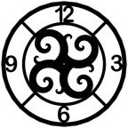 Giant 40 Inch Diameter Hand-crafted Tower Wall Clock (Arabic Quad Numerals, Quad Curl Style)