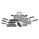 T-Fal Signature Nonstick 12-Piece Cookware Set, Silver