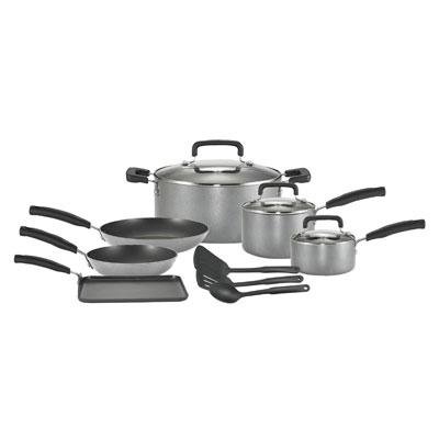 T-Fal Signature Nonstick 12-Piece Cookware Set, Silver