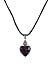 Necklace - N220 - Heart Shape Murano Style Glass ~ Black and Copper Stripe