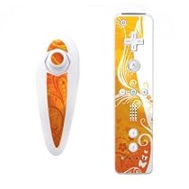 Nintendo Wii Remote & Nunchuk modding Controller Sticker Skin - Orange Crush