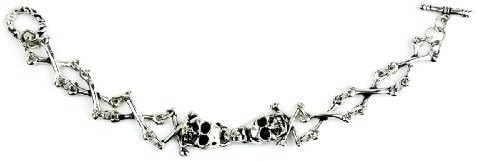 Skeleton Skull & Crossbones Link Bracelet