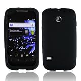 For Cricket Huawei Ascent II M865 Accessory - Black Silicon Skin Soft Case Cover