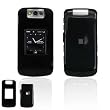Solid Black Snap-On Cover Hard Case Protector for RIM Blackberry 8220 Pearl Flip