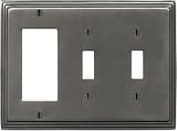 ART DECO STEP Antique Pewter Switchplates Outlet Covers, Rocker, GFCI