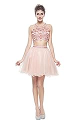 Short Beaded  Tulle Halter Bodycon Dress/Homecoming Dress  With Rhinestones