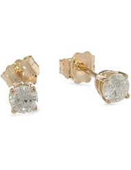 10k Gold Round-Cut Diamond Studs (1/2 cttw, J-K Color, I2-I3 Clarity)