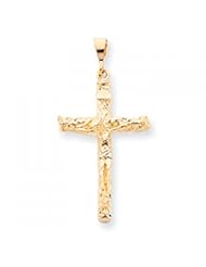 10k Yellow Gold Crucifix Charm - Religious Jewelry