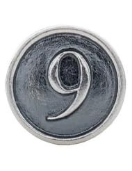 Kera Sterling Silver Numeral 9 Cylinder Bead