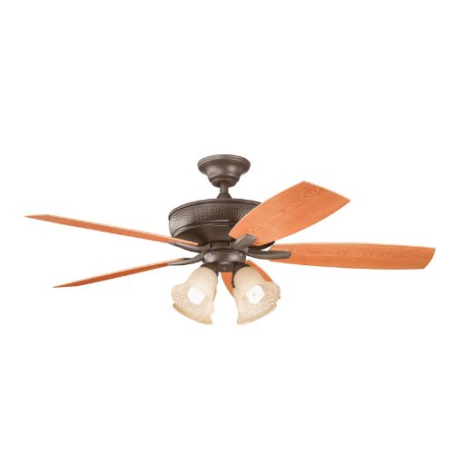 Kichler Lighting 310103TZP 4 Light Monarch Patio Ceiling Fan, Tannery Bronze Powder Coat On Sale