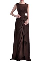 Bateau Neck Chiffon Sleeveless Sheath  Dress