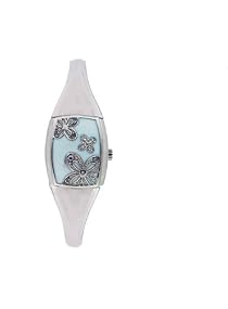 Q&Q Ladies High Quality Water Resistant Floral Case Ladies Bangle Watch #6279-201Y