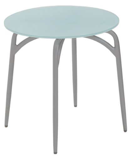 MBM 60.00.0409 Beistelltisch Moreno Platin 50 cm rund - Glas Ice
