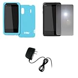 EMPIRE Light Blue Silicone Skin Case Cover + Mirror Screen Protector + Home ....