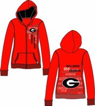 Georgia Bulldogs Ladies' Flocked Zip Hoody / Jacket (Small)