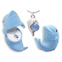 Dolphin Crystal Pendant Necklace With Velour Gift Box