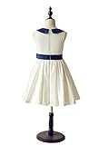 Ulass Lovely Round Neck A-line Taffeta Flower Girl Dress (Child-6, Ivory)