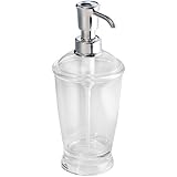 InterDesign Franklin Soap and Lotion Dispenser Pump, for Kitchen or Bathroom Countertops - Clear/Chrome