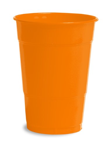 Creative Converting Premium 12-Ounce. Plastic Cups, Sunkissed Orange Color, Package Of 20,   (Pack of 12)