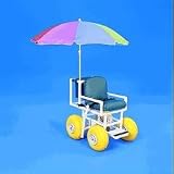 ROLLEEZ All-Terrain Chair, Multi-Color Umbrella - Upholstery/Umbrella Color: Multi-Colored