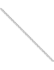 14k White 20in Gold 1.8mm D/C Round Open Link Cable Necklace Chain
