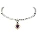 Sterling Silver & 18K Cable Necklace Amethyst Pendant