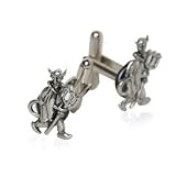 Evil Devil Silver Pewter Cufflinks with Pitchfork with Presentation Box