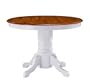 Home Styles Pedestal Casual Dining Table in Off White and Cottage Oak Finish