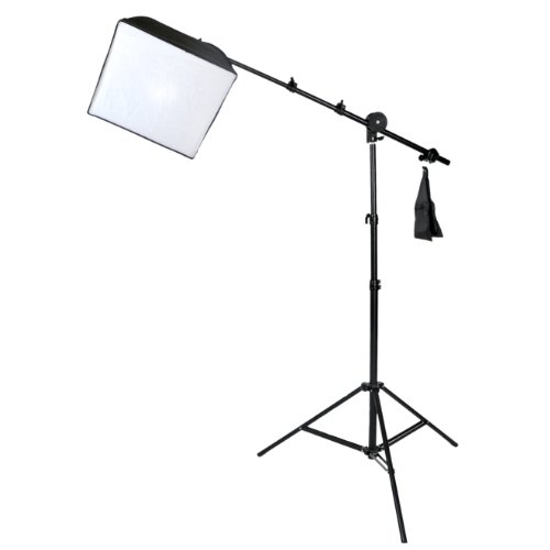CowboyStudio 105w 16in x 16in Softbox Boom and Light Stand Lighting Kit