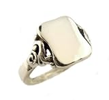 Victorian Style Sterling Silver Scroll Signet Ring
