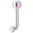 14 Gauge 5mm Aurora Gem Vertical Hood Piercing -3/8" 2mm Rise