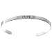 Sterling Silver Breast Cancer Awareness Hope Cure Believe Cuff Bracelet - Large