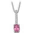 14K White Gold Pink Tourmaline and Diamond Necklace