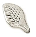 12mm Metal Spacer Bead - Leaf 20PK/Silver