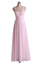 Open-Back Chiffon Spaghetti Strap Natural   Waistline Bridesmaid Dress 