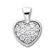 18in Rhodium-plated CZ Pave Heart Necklace