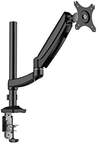Single Monitor Arm with Full Adjustable Motion for LCD Display Monitors from 10 - 27 Inches - Vesa 75x75/100x100 and Adjustable Angle -85 to 15 Degrees | Heavy Duty, Black, Light (7.7 - 19.8 lbs)