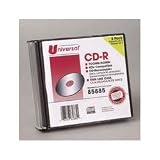 CD R Discs, 52x, 700MB/80Min, Blank Surface, Slim Jewel Case, Silver (UNV85885)