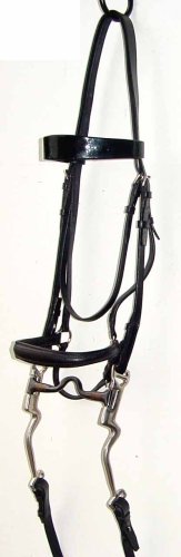 NEW Black Leather Walking Horse Bridle Black Pat Brow