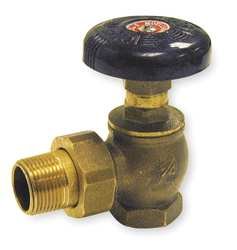 Industrial Grade 1RLT4 Radiator Valve, 1 In, Angle, Cast Brass On Sale