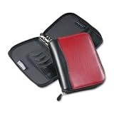 Franklin Covey 28060 Spacemaker vinyl looseleaf zippered organizer, 7 rings, 5-1/2x8-1/2, red/black