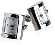Contemporary Working Silver Clock Watch Cufflinks